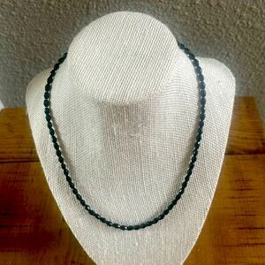 Black crystal rice shaped necklace in 17”